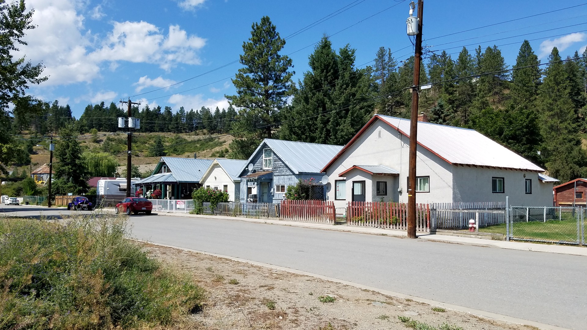 Detached homes along a residential street in Princeton, British Columbia